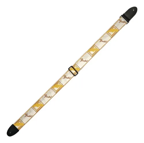 Correia Alça Fender Monograma Marrom Guitarra Violao Baixo