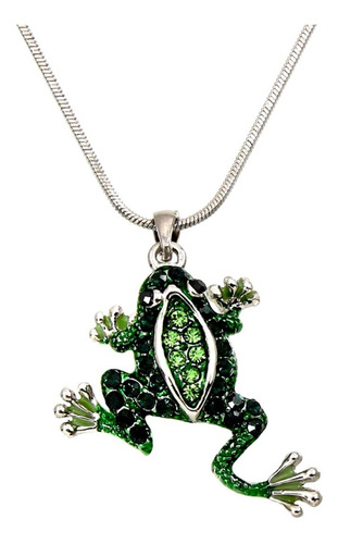 Collar Con Colgante De Rana Verde En Caja De Regalo