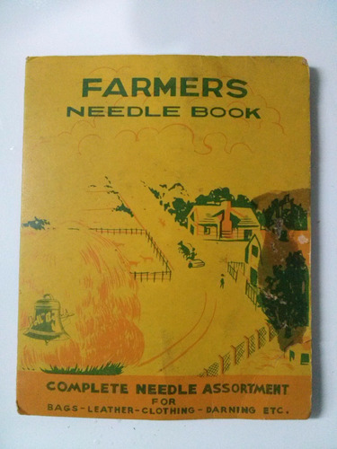 Antiguo Envase Con Agujas Farmer Needle Book