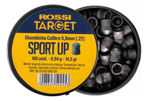 Chumbinho 5.5mm Munição P/ Carabina Pressão Rossi Cbc 100un