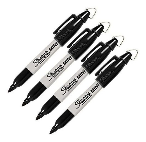 Set De 4 Mini Marcadores Permanentes Negros - Sharpie