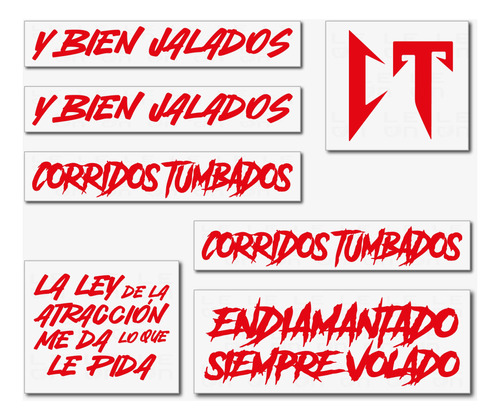 Calcomanias Sticker Vinil Nata Ct Corridos Tumbados 7 Pz