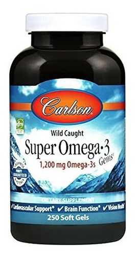 Imagen 1 de 2 de Carlson - Gemas Super Omega-3, 1200 Mg Omega-3, Capturado S