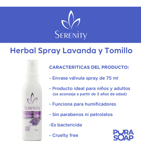 Spray con Aceite Esencial de Lavanda y Tomillo Pura Soap