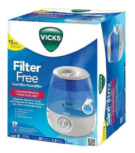 Vicks Filter Free- Cool Mist Humidificador- Usado Importado