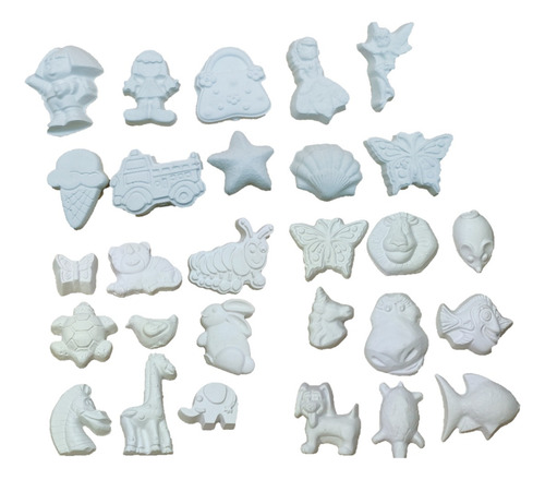Figuras De Yeso Para Fiestas Recuerdos Pintar 40 Pzas Placa