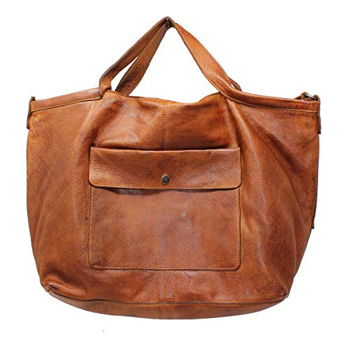 Cuero Latico Colin Bolso De Tote De Cuero Para Mujer (cognac