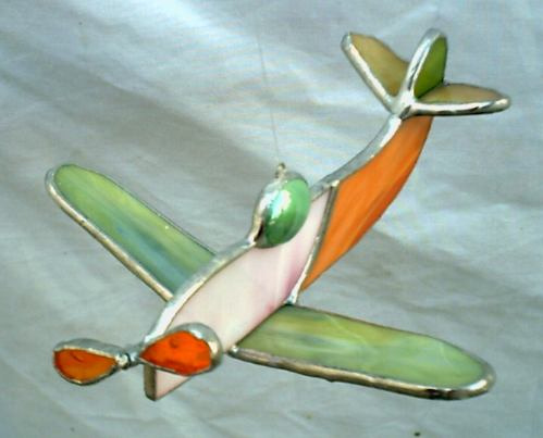 Avion Colgante Adorno Movil Vitraux Tiffany