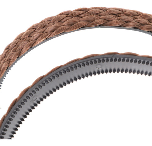 Diadema Trenzada De Color Café Claro Para Mujeres Y Niñas, C