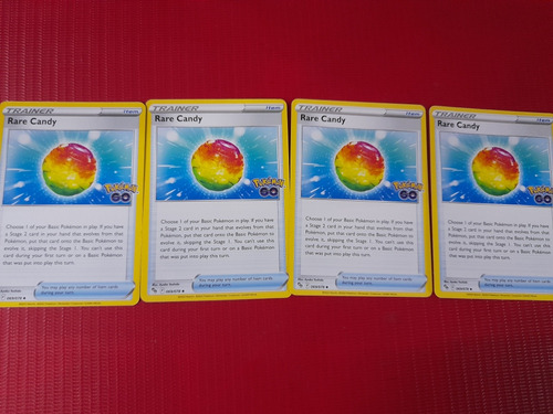Cartas Pokemon, Rare Candy, 4 Copias, Comun