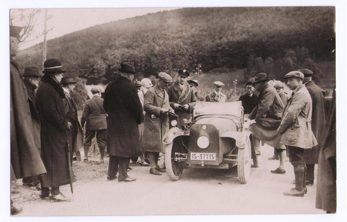 Antigua Foto Postal Auto Aleman Hanomag Korbwagen Año 1925