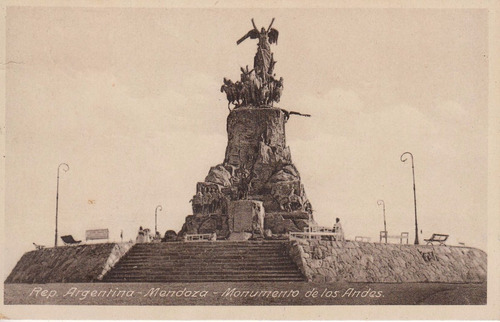 1927 Mendoza Postal De Monumento De Los Andes Argentina