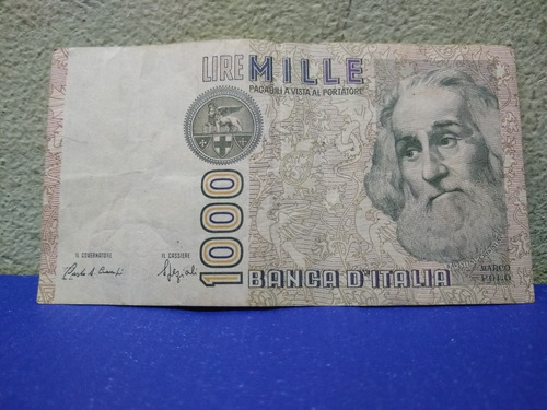 Billete 1000 Lire Mille Banca D'italia Año 1982 Buen Estado