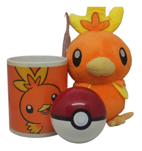 Peluche Pokemon Torchic Promo Taza Y Pokebola Envío Gratis