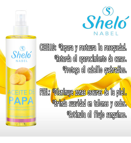 Aceite De Papa Shelo Reparador Para Piel Y Cabello 260 Ml Fragancia Neutra
