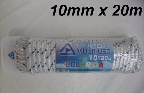 Corda Branca Trançada Caminhão Transporte Carga 20m X 10mm