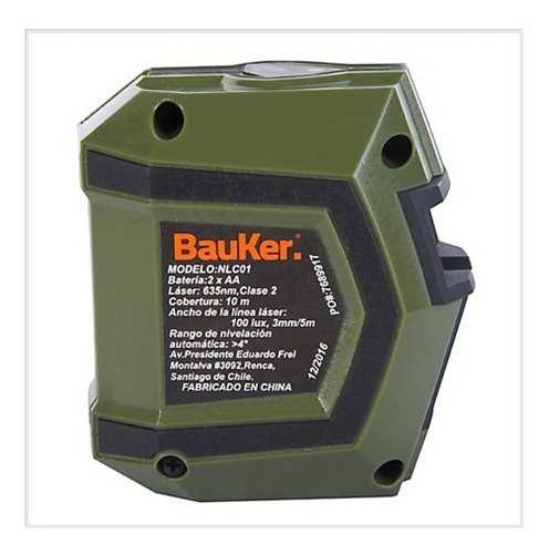 Medidor digital láser 12x6x18 cm plástico plateado Bauker 
