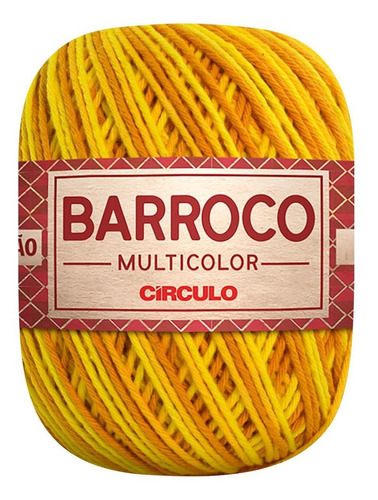 Barbante Barroco Multicolor 6 Fios 400gr Linha De Crochê Cor Abacaxi