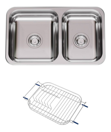 Bacha Doble Cocina Johnson R63 Escurreplatos