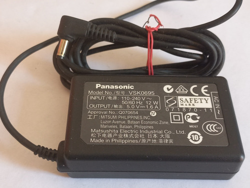 Cargador Panasonic Model: Vsk0695 5.0v-1.6a