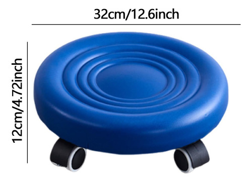 Reposapiés De Heces Giratorias Con Lana Baja Con Un Azul