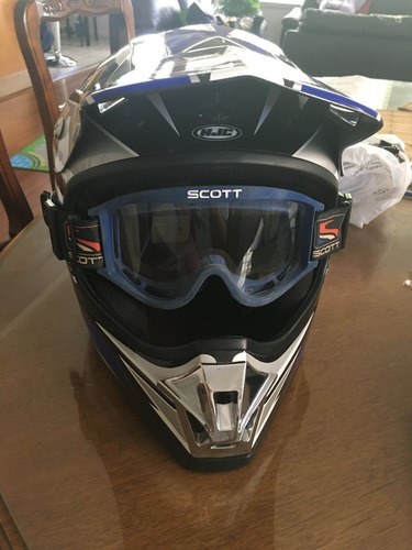 Casco Moto Pro Hjc Dot Motocross Enduro Lentes Scott Cs-x2 (Usado)