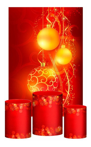 Kit Casado Natal Trio Capa Cilindro Retangular Tecido