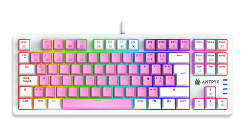 Teclado Mecanico Tkl Antryx Chrome Storm Mk840 Pink