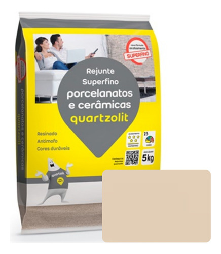 Kit C/ 15 Rejunte Porcelanato 1kg Bege Quartzolit