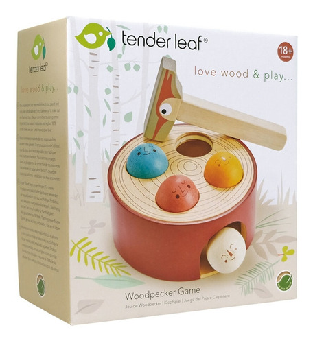 Juguete De Madera Tender Leaf Juego De Pájaro Carpintero