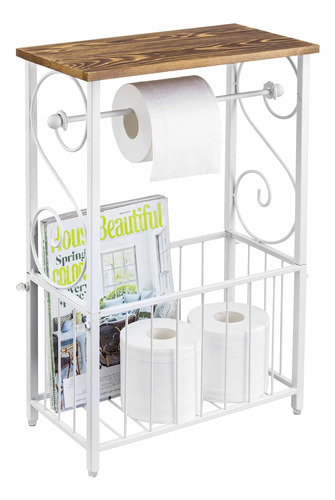 Mesa De Baño De Metal Blanco Doble Soporte Papel Higiã...