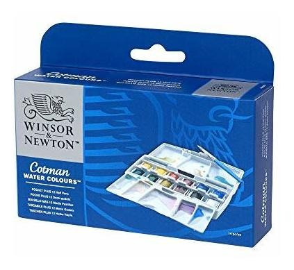 Acuarelas Winsor & Newton Cotman Juego 12 Pastillas Compacta