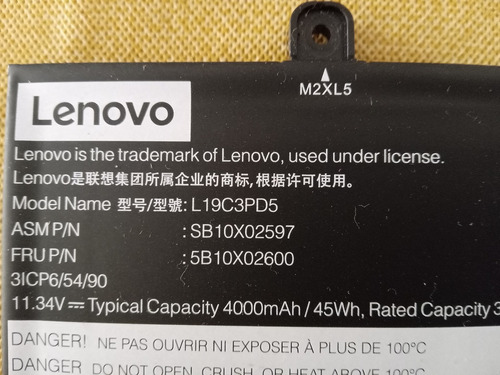 Batería L19m3pd5 Laptop Lenovo Thinkpad
