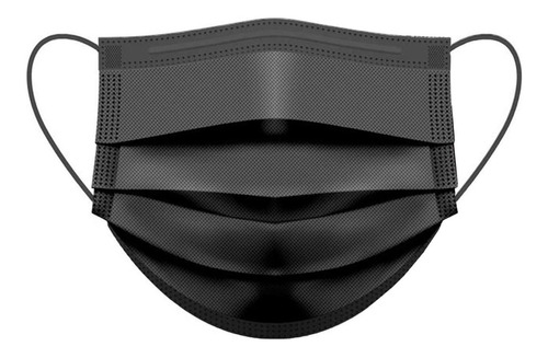 Imagen 1 de 10 de Barbijo Tricapa Negro X 100 Unidades Con Certificado
