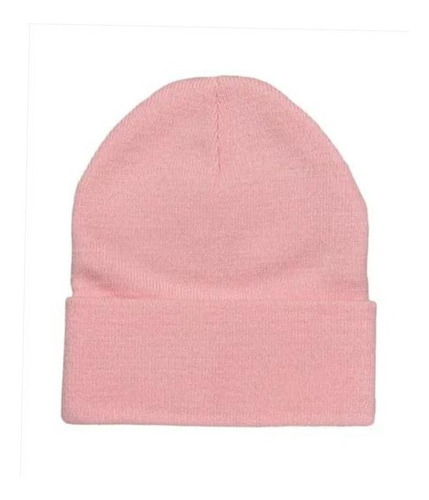 Imagen 3 de 4 de Gorro Beanie De Lana Adulto Con Doblez Azul Oscuro