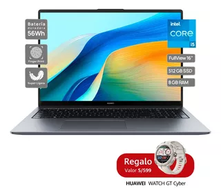 Laptop Huawei Matebook D16 2024 I5 12va Gen Serie H 8+512gb
