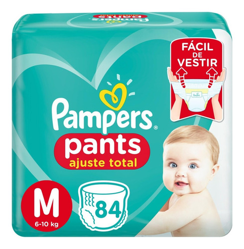 Pampers Pants Ajuste Total pacote de fralda infantil tamanho M 84 unidades