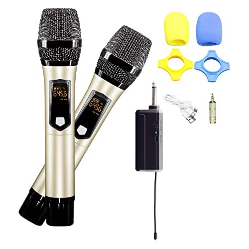 Wireless Microphones, Uhf Metal Dual Handheld Cordless ...