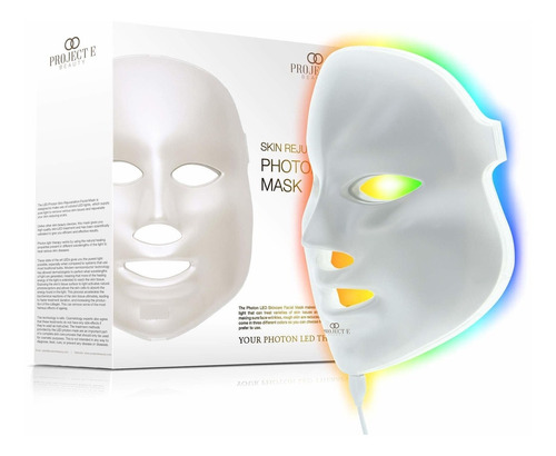 Project E Beauty Máscara Facial Led De 7 Colores, Terapia De