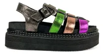 Comprar Sandalia Multicolor Brillos Cuero Mujer Anca & Co Sofia