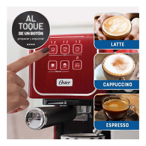 Cafetera Oster Primalatte Touch Bvstem6801r Rojo