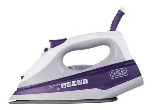 Ferro À Vapor Black E Decker 1200W Branco/Roxo FX1000 127V