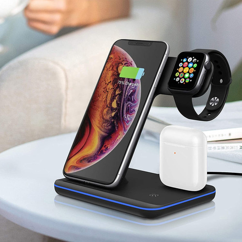Estacion De Carga iPhone Apple Watch AirPods Carga Rapida Ax
