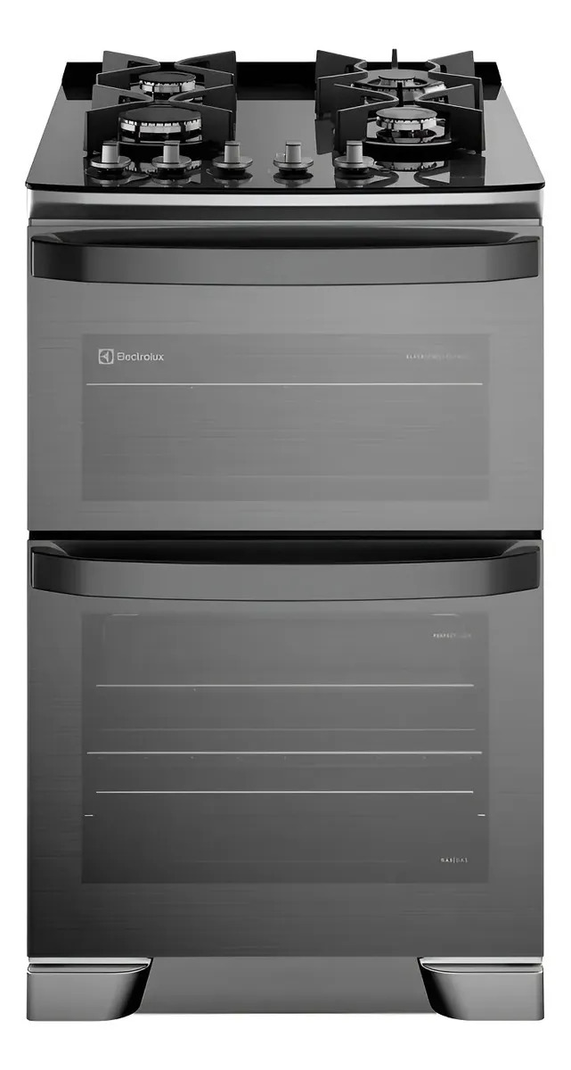 Cocina a gas 4 platos doble Horno Parrillas Hierro Fundid