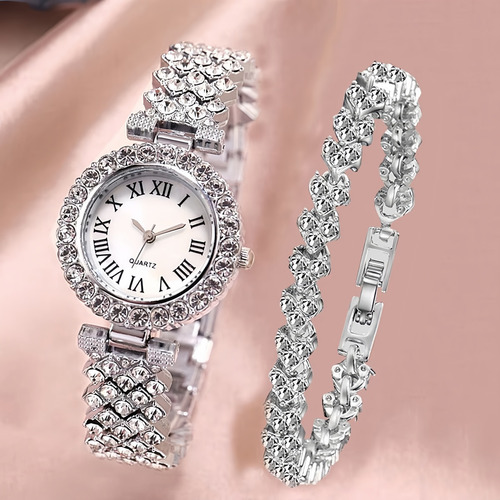 Set De 6 Relojes De Lujo Con Diamantes Y Pulseras