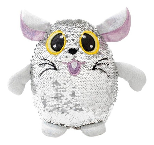 Imagen 3 de 6 de Peluche Muñeco Bebe Oso Gato Perro Lentejuela Reversible
