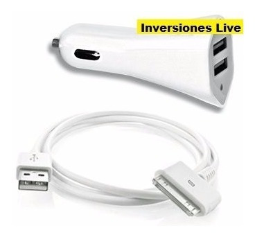 Cargador Dual Carro + Cable Usb iPhone 3g/3gs/4g/4s iPod