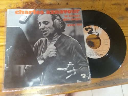 Charles Aznavour Avec Toi Vinilo Simple 7' Francia 1970 Pop