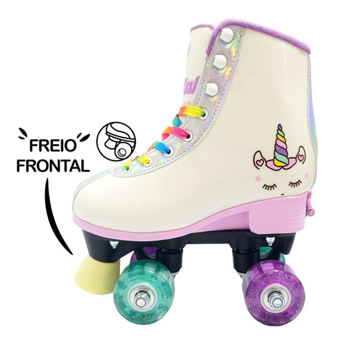 Imagem 5 de 5 de Patins Quad Roller Skate Ajustável Led Luz Unicórnio Fenix