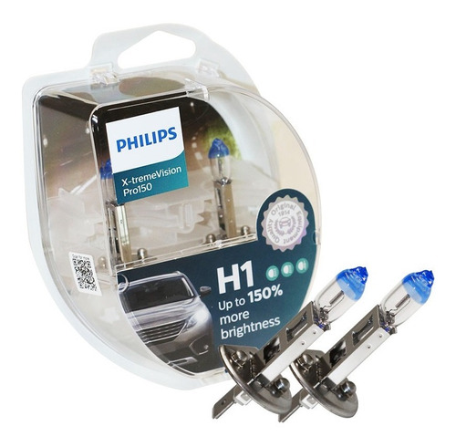 Lampara Philips H1 Xtreme Vision 150% Mas Luz Kit X 2 Lamp